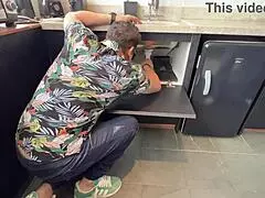 the cuckold husband hires plumbers to fuck his wife 😈