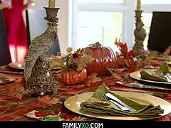 step family gets together for some group fun on thanksgiving