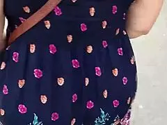 Following And Lifting Woman's Skirt On The Street