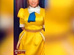 does this stunning redhead penny pax pleasure herself with a dildo in role-play?