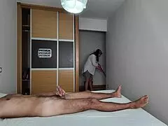 I Jerk Off In Front Of The Cleaning Lady While She Cleans At The Hotel