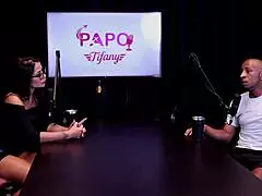 Latina Brunette Teases In Gangbang Scene With Black Top. She Comments On Medicine Use During Interracial Action.