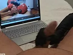 Preview Milf Handjob Jerks Big Cock Until Cum on Gloves POV