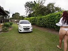 a pair of latinas flaunt their big asses to lure clients and fuck them hard - melany latina