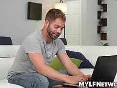 Hey, Nicky's stepmom Demi seduces him with her shiny butt plug while he's working 😏