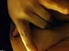 Sexy milf fingers her big boobs