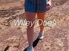 Milf Exposes Shaved Pussy Outdoors In Public View