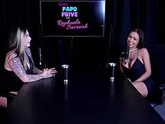 Alice Vasconcelos shines in her best private chat moments on sheer red.