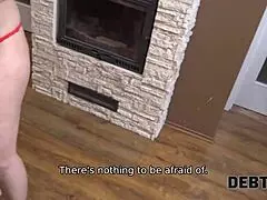 in debt4k, the redhead milf debtor pays off her debt with sex on the desk