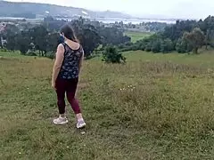 desi bhabhi amateur stepmom with stepson in forest exhibits, gropes tits ass huge pussy