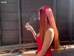 big tits milf artemisia love outdoor smoking sesh
