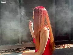 big tits milf artemisia love outdoor smoking sesh