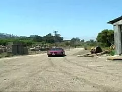 The slut red hair milf audrey hollander gets fucked outdoors in stockings and lingerie.