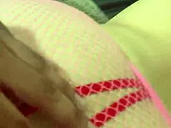 intense latina milf tiffanny in pantyhose gets anal beads homemade