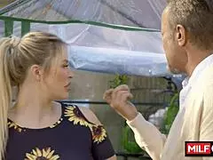 i'm that blondie hot slut enjoying big dick sucking and wet nasty deep throat in my greenhouse - jenna starr diego perez
