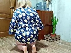 Sexy Wife With Shaved Pussy Masturbates Doggystyle And Receives Her Husbands Hot Sperm