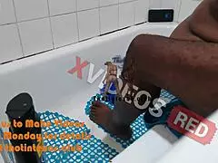 a woman stroking and drilling in an intimate homemade moment