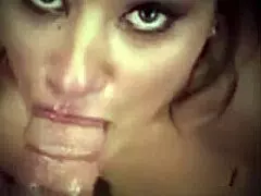 pigtail blonde furiously sucks cocks, making them blow cum in group frenzy