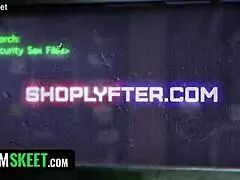 Smoking-Hot Brunette Steals a Dress, Gets It Ripped Off by Security Guard