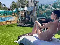 artemisia love showing perfect body outdoor solo