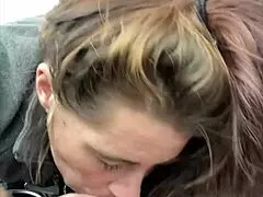 hooker sucks all cum off customer's dick after blowjob