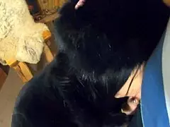 Milfycalla- deep blow-job while wearing fur coat and shiny boots- preview