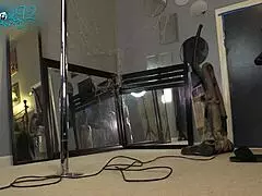 housewife vacuuming in hobble boots and lingerie