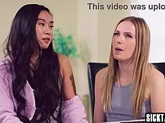 Marriage counselor fucks teen and couple in taboo lesbian session.