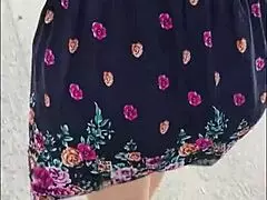 Street woman in upskirt situation
