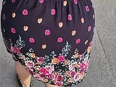 Street woman in upskirt situation