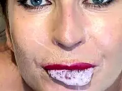 Julia North Gives Shower Blowjob, Swallows Cum In Mouth