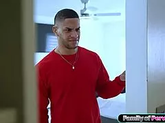 stepmom takes a shower then fucks stepson hard 😈