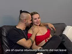 horny neighbor convinces best friend's son to fuck on sofa cum in mouth.