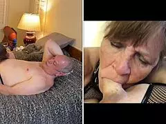 granny peggy sue sucking cock and taking cum in mouth 😍