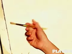 Hot Blonde Babe Shows Small 18+ Tattoo and Sweet Pussy