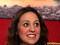 clothed stepmom and teen 18+ wanking hard dick with handjob and facial 😏