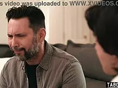 Hey, watch stepson and stepdad double penetrate mature stepmom after that blindfolded massage! 😈🍆