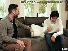 Hey, watch stepson and stepdad double penetrate mature stepmom after that blindfolded massage! 😈🍆