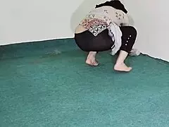 Big Ass Amateur Indian Muslim Maid Showing Big Ass Through Black Transparent Pajama While Cleaning Room In Clear Hindi Audio