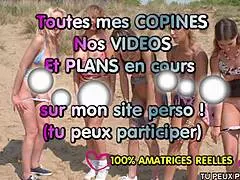 Lesbian moms fuck teen 18+s on beach