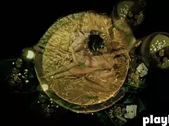 Hot babe massages milf in sexy lingerie.