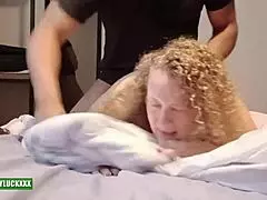 sexy submissive bbw milf lucky gurl kween bunny b gets pounded doggystyle. big black cock stretches her pussy hard