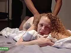 섹시 복종 BBW 밀프 �unny b 큰검정자지로 개처럼 박히며 보지 찢어짐