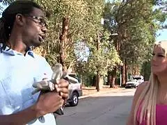 Big Blonde With Long Hair Loves Black Cock