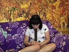 sucking a rubber dick then inserting dildo deep into juicy butt for home masturbation