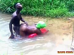 in the local stream, they engaged in hardcore doggy action, resulting in so many climaxes.