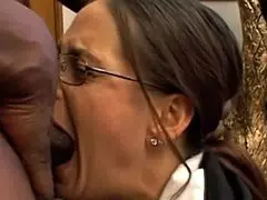 White milf sucking big black cock