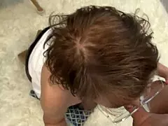 mature milf gets pantyhose me audition sucking camera mans cock