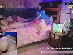 cam girl stud ejaculates prematurely live with hairy milf 😅