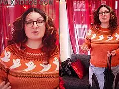 Arya Grander Tries on See-Through Dress and Shiny Pantyhose